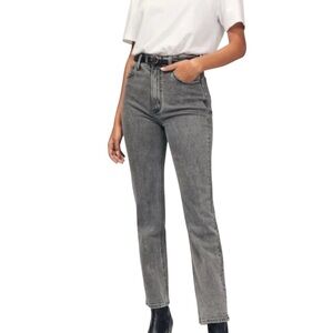 Abercrombie & Fitch Ankle Straight Ultra High Rise Jeans Sz 25 Curve Love Gray